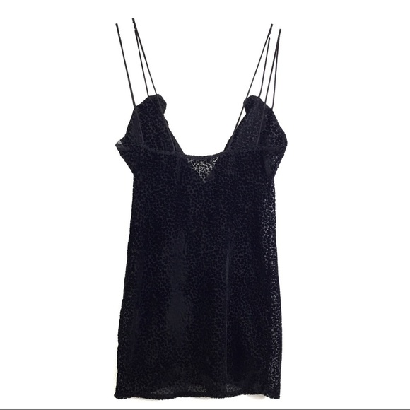 Sugar + Lips Sheer Leopard Velvet Slip Dress M - Picture 2 of 9